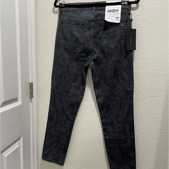 RAG & Bone Women Nina High Rise Cigarette Jeans in Black Snake Print - Picture 10 of 11
